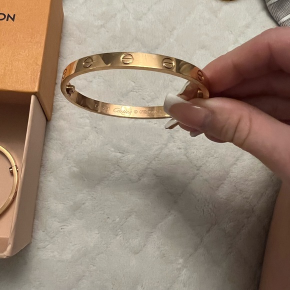 Rose Gold Love-Style Bracelet With Diamonds - Picture 8 of 8